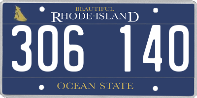 RI license plate 306140