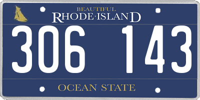 RI license plate 306143