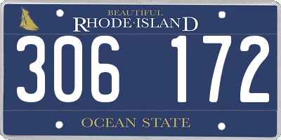 RI license plate 306172