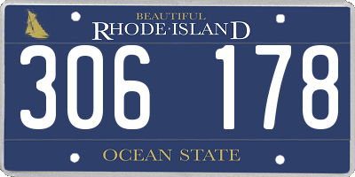 RI license plate 306178