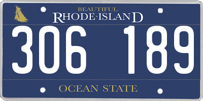 RI license plate 306189