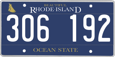 RI license plate 306192
