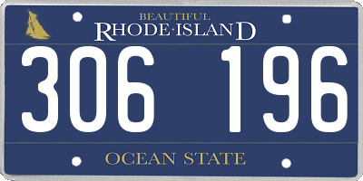 RI license plate 306196