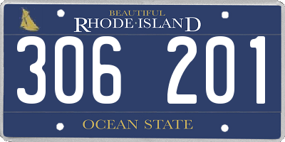 RI license plate 306201