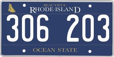 RI license plate 306203