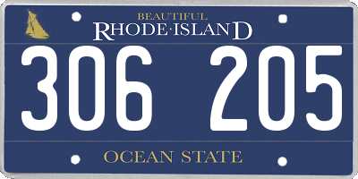 RI license plate 306205