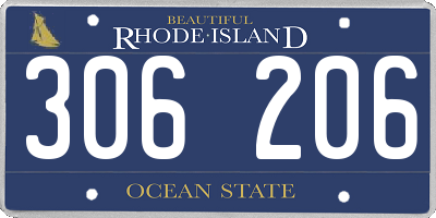 RI license plate 306206