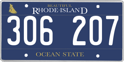 RI license plate 306207