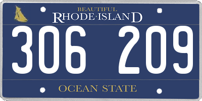 RI license plate 306209