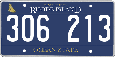 RI license plate 306213