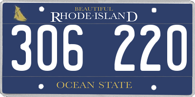 RI license plate 306220