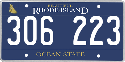 RI license plate 306223