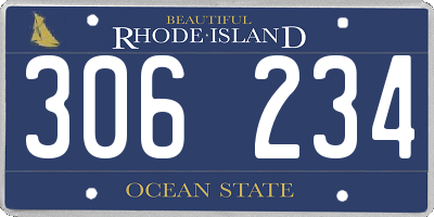 RI license plate 306234