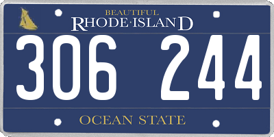 RI license plate 306244