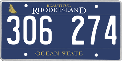 RI license plate 306274