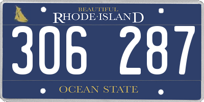 RI license plate 306287