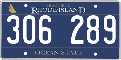 RI license plate 306289