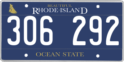 RI license plate 306292