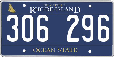 RI license plate 306296