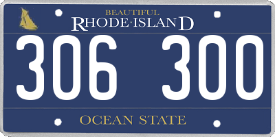 RI license plate 306300