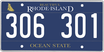 RI license plate 306301