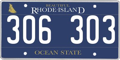 RI license plate 306303
