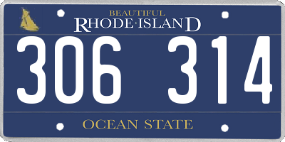 RI license plate 306314