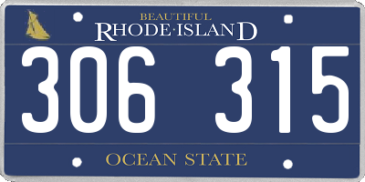 RI license plate 306315