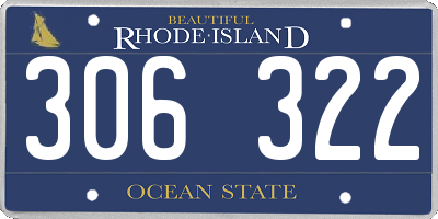 RI license plate 306322
