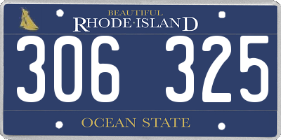 RI license plate 306325