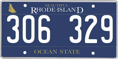 RI license plate 306329