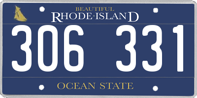 RI license plate 306331