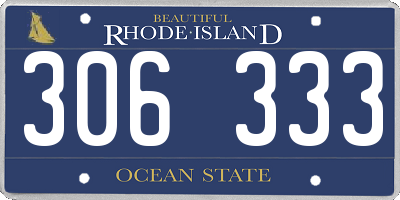 RI license plate 306333