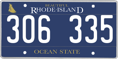 RI license plate 306335