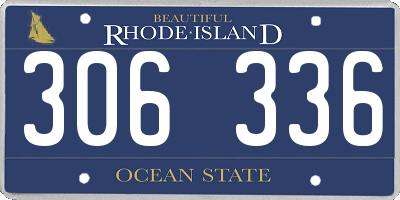RI license plate 306336