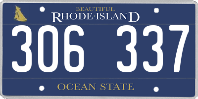RI license plate 306337