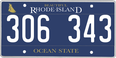 RI license plate 306343
