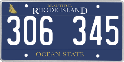 RI license plate 306345