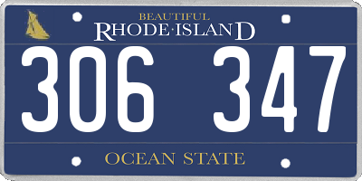 RI license plate 306347