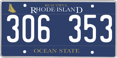 RI license plate 306353