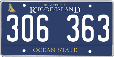 RI license plate 306363