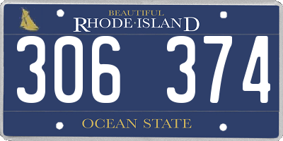 RI license plate 306374