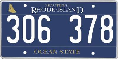 RI license plate 306378
