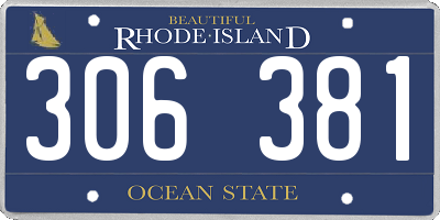 RI license plate 306381