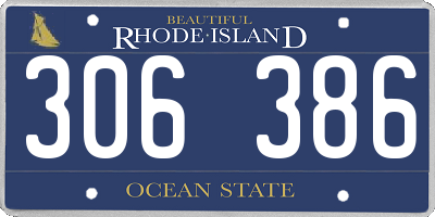 RI license plate 306386