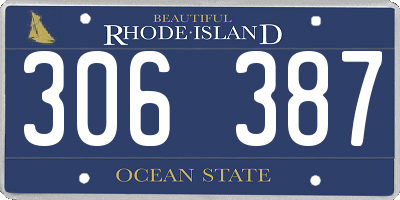 RI license plate 306387