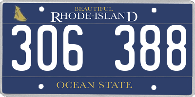 RI license plate 306388