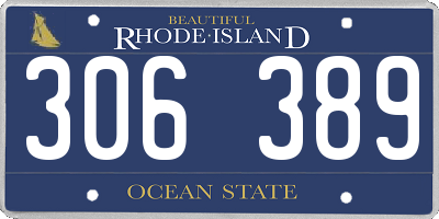 RI license plate 306389