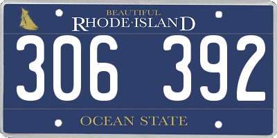 RI license plate 306392