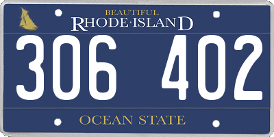 RI license plate 306402